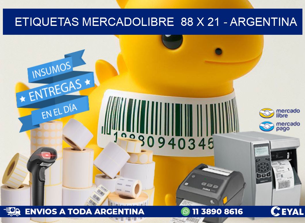 ETIQUETAS MERCADOLIBRE  88 x 21 - ARGENTINA