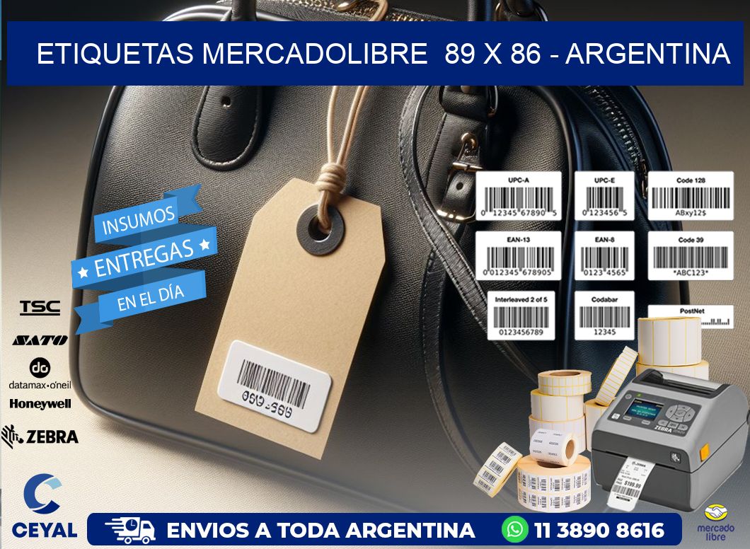 ETIQUETAS MERCADOLIBRE  89 x 86 - ARGENTINA