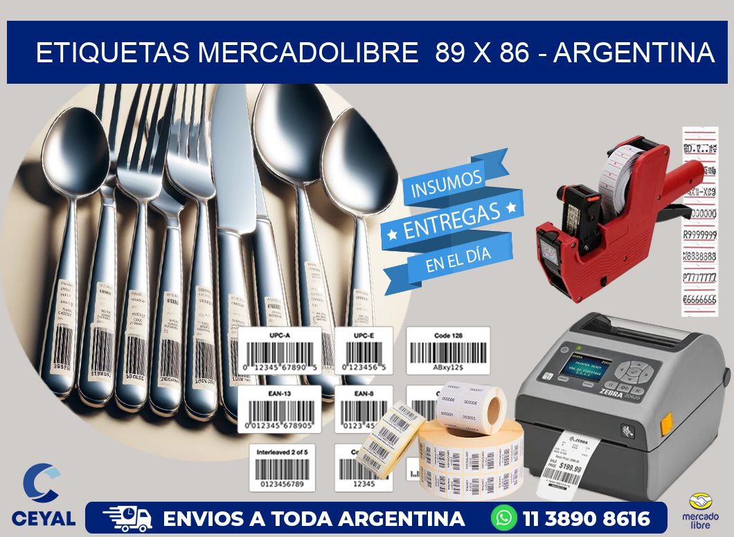 ETIQUETAS MERCADOLIBRE  89 x 86 – ARGENTINA