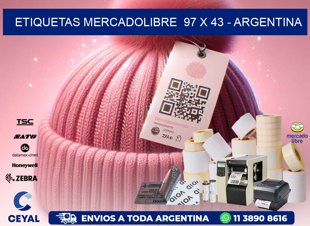 ETIQUETAS MERCADOLIBRE  97 x 43 - ARGENTINA