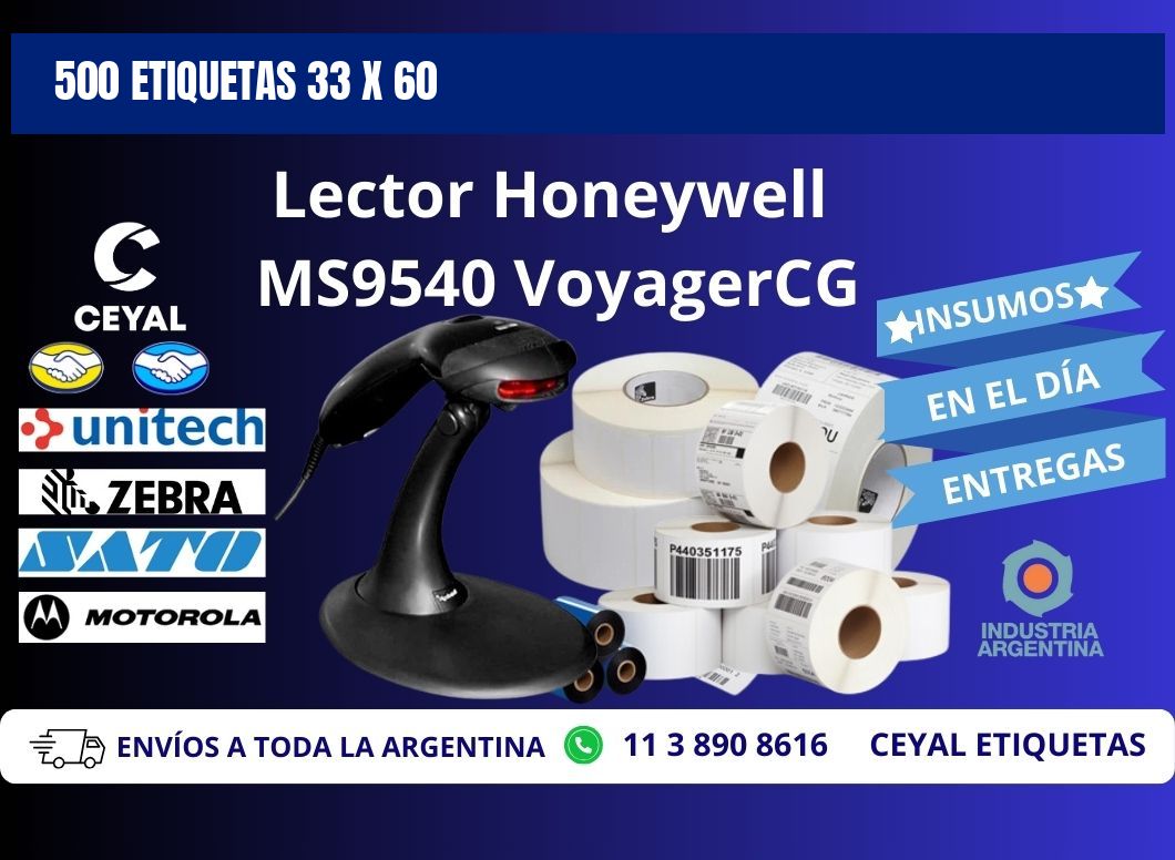 500 ETIQUETAS 33 x 60