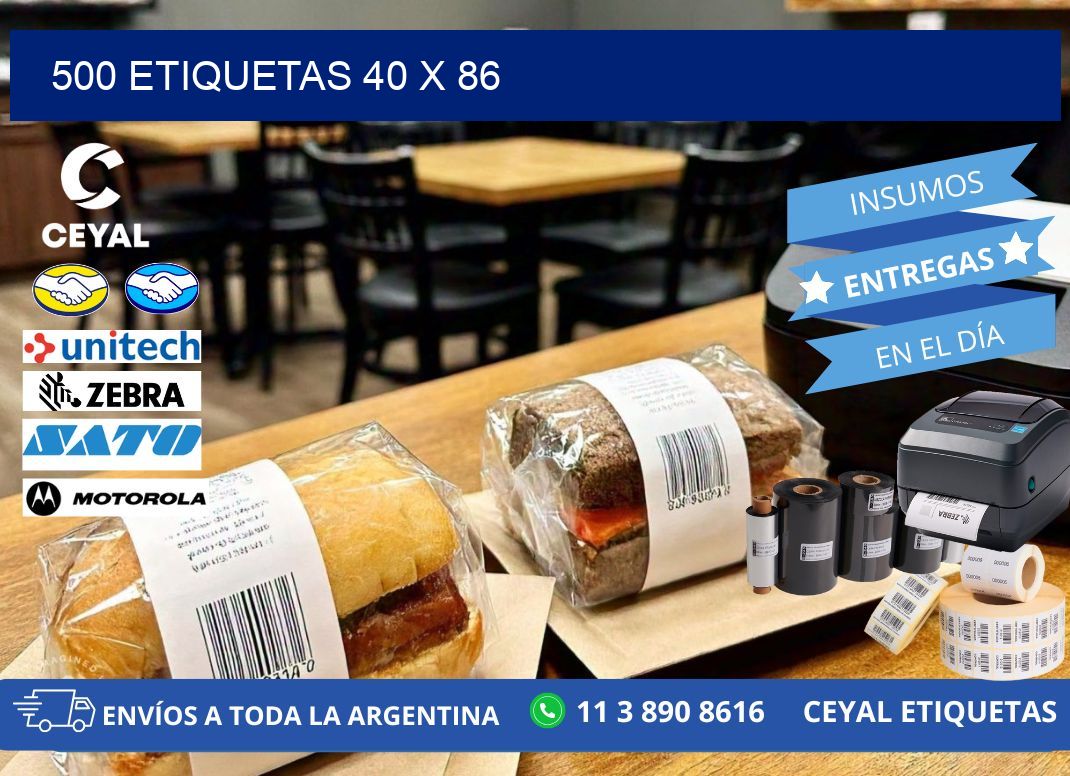 500 ETIQUETAS 40 x 86