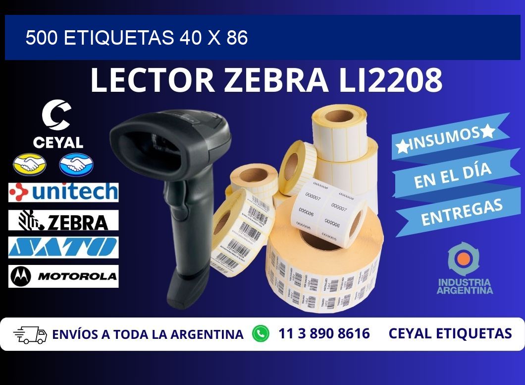 500 ETIQUETAS 40 x 86