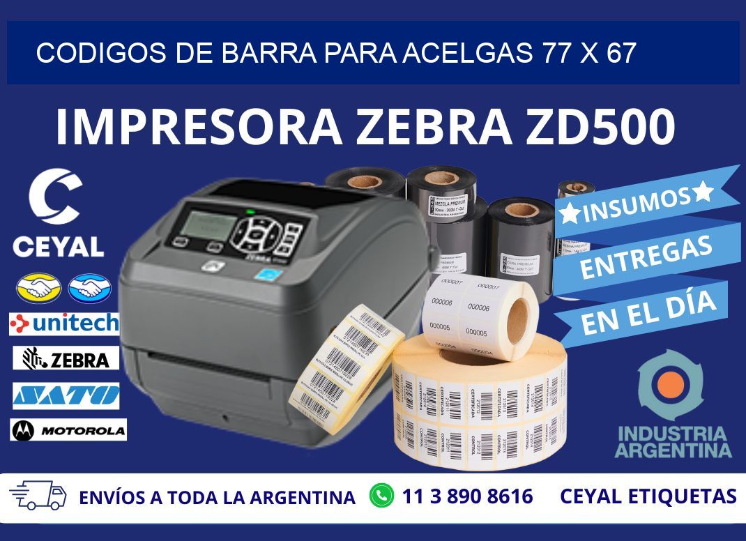 CODIGOS DE BARRA PARA ACELGAS 77 x 67