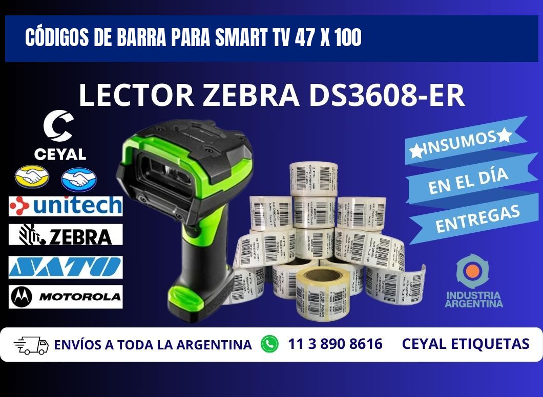 CÓDIGOS DE BARRA PARA SMART TV 47 x 100