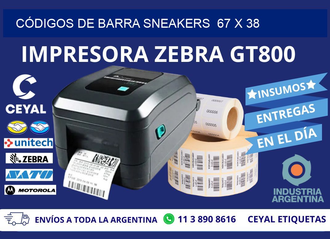 CÓDIGOS DE BARRA SNEAKERS  67 x 38