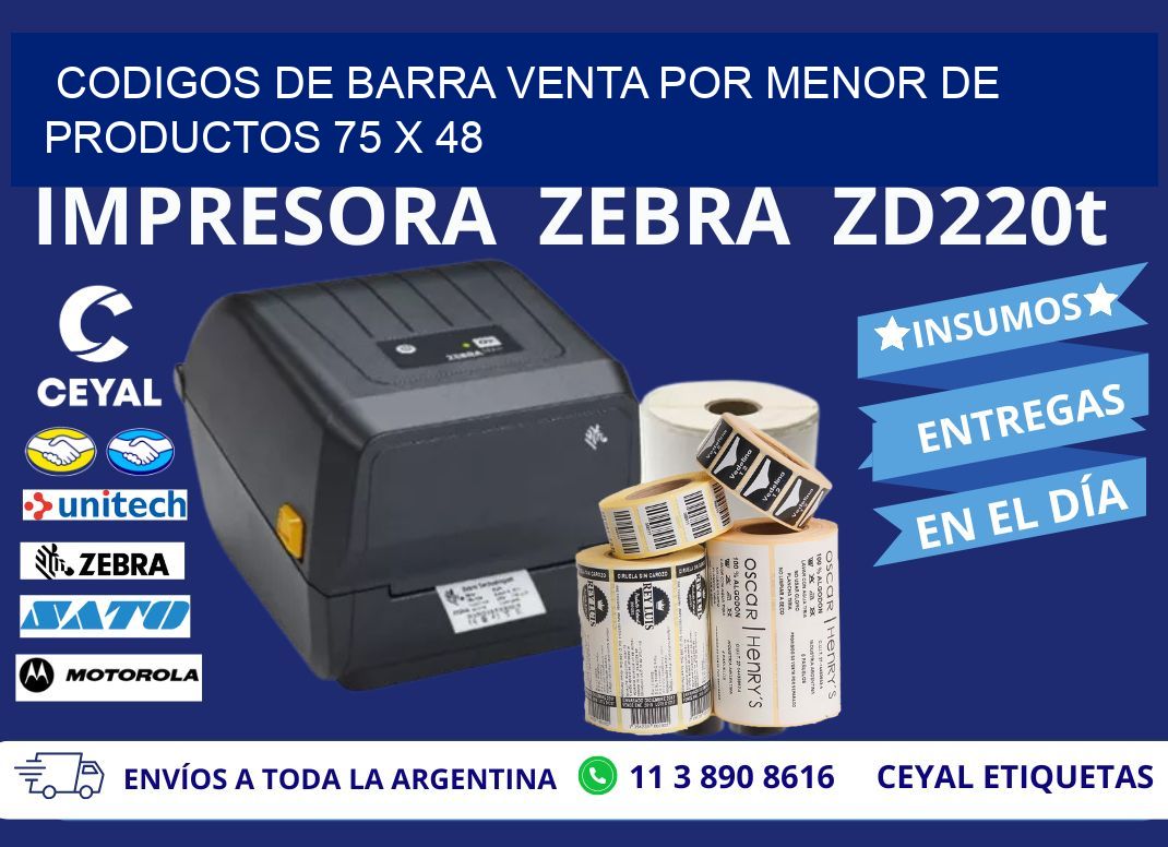 CODIGOS DE BARRA VENTA POR MENOR DE PRODUCTOS 75 x 48