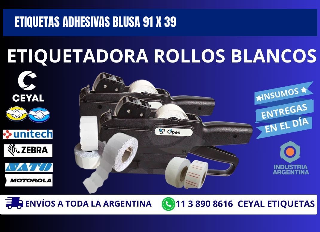 ETIQUETAS ADHESIVAS BLUSA 91 x 39