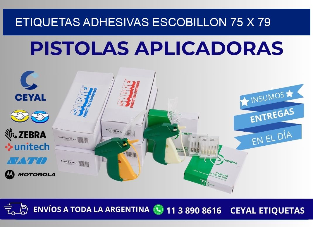 ETIQUETAS ADHESIVAS ESCOBILLON 75 x 79