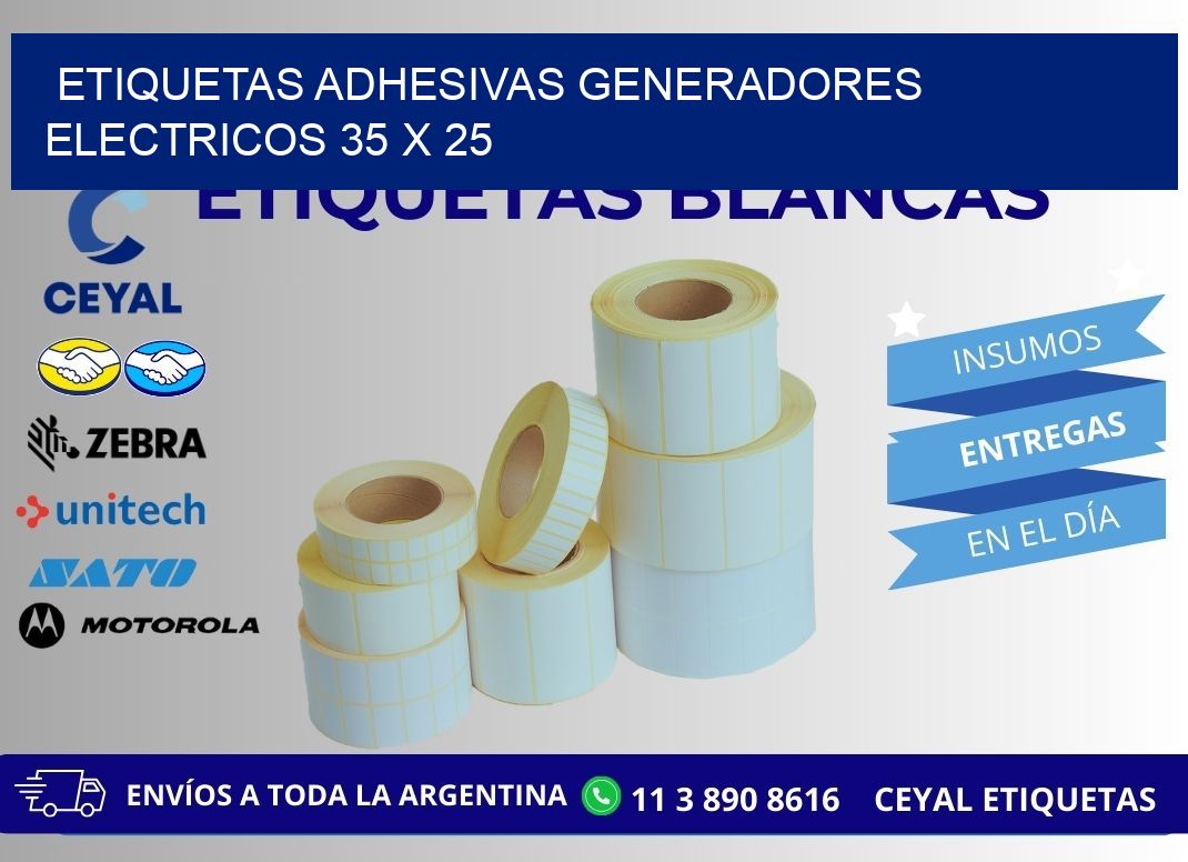 ETIQUETAS ADHESIVAS GENERADORES ELECTRICOS 35 x 25