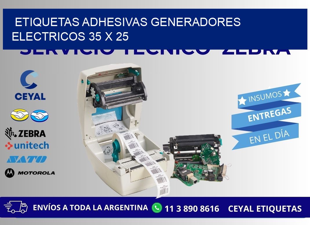 ETIQUETAS ADHESIVAS GENERADORES ELECTRICOS 35 x 25