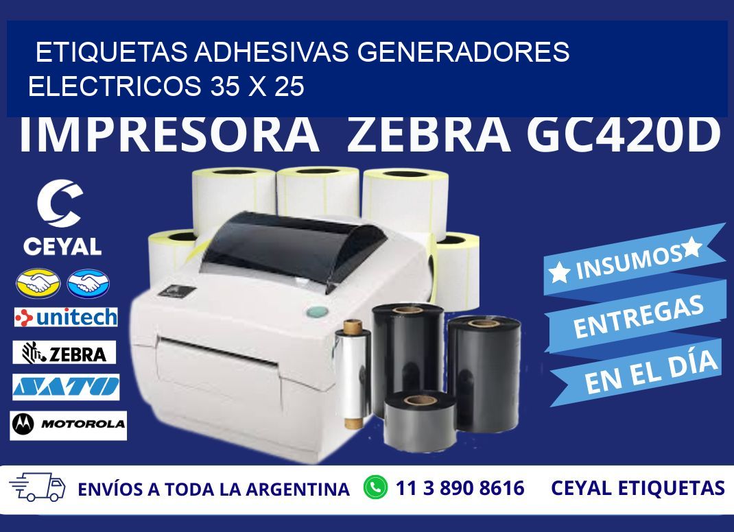 ETIQUETAS ADHESIVAS GENERADORES ELECTRICOS 35 x 25