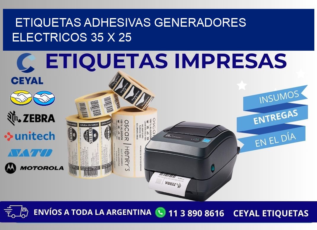 ETIQUETAS ADHESIVAS GENERADORES ELECTRICOS 35 x 25