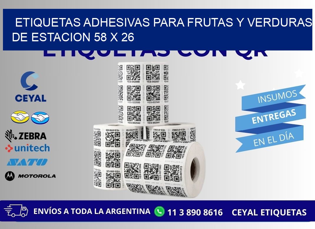 ETIQUETAS ADHESIVAS PARA FRUTAS Y VERDURAS DE ESTACION 58 x 26