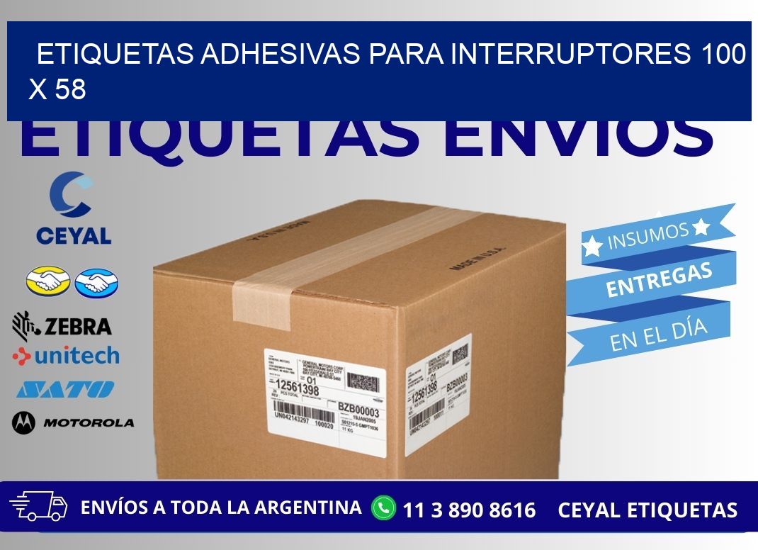 ETIQUETAS ADHESIVAS PARA INTERRUPTORES 100 x 58