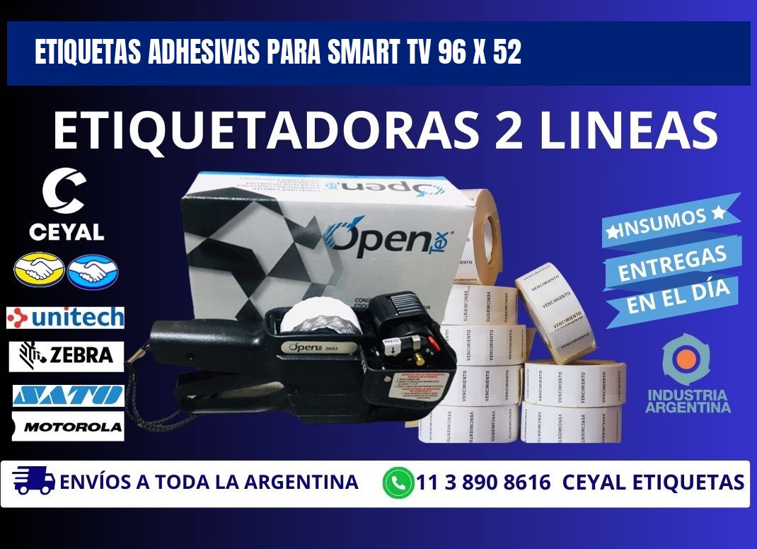 ETIQUETAS ADHESIVAS PARA SMART TV 96 x 52