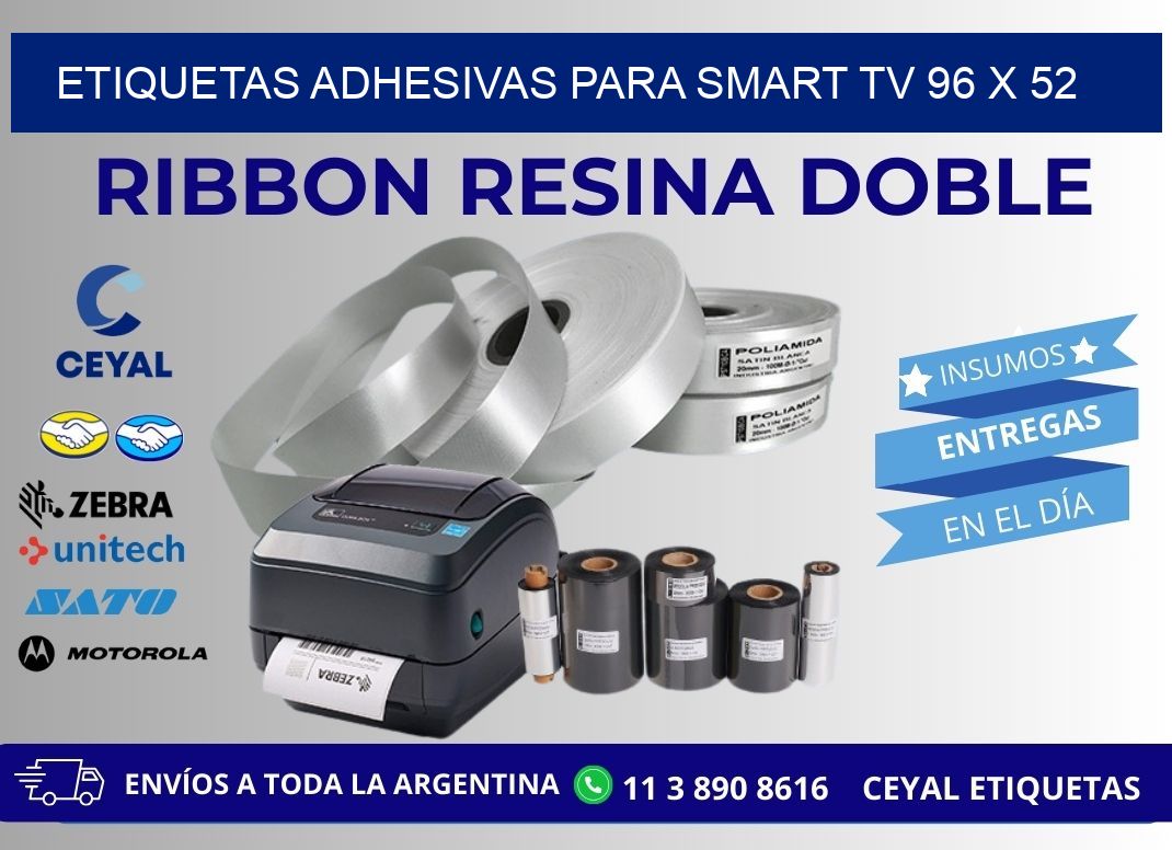 ETIQUETAS ADHESIVAS PARA SMART TV 96 x 52