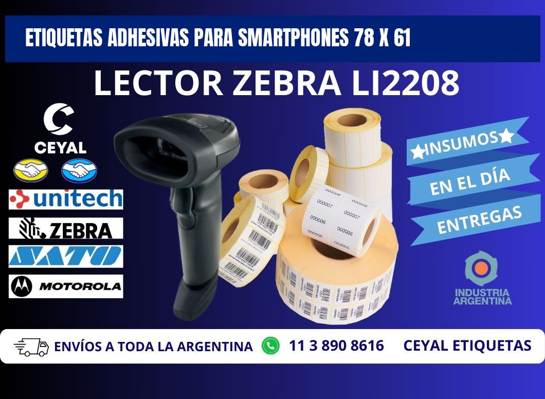 ETIQUETAS ADHESIVAS PARA SMARTPHONES 78 x 61