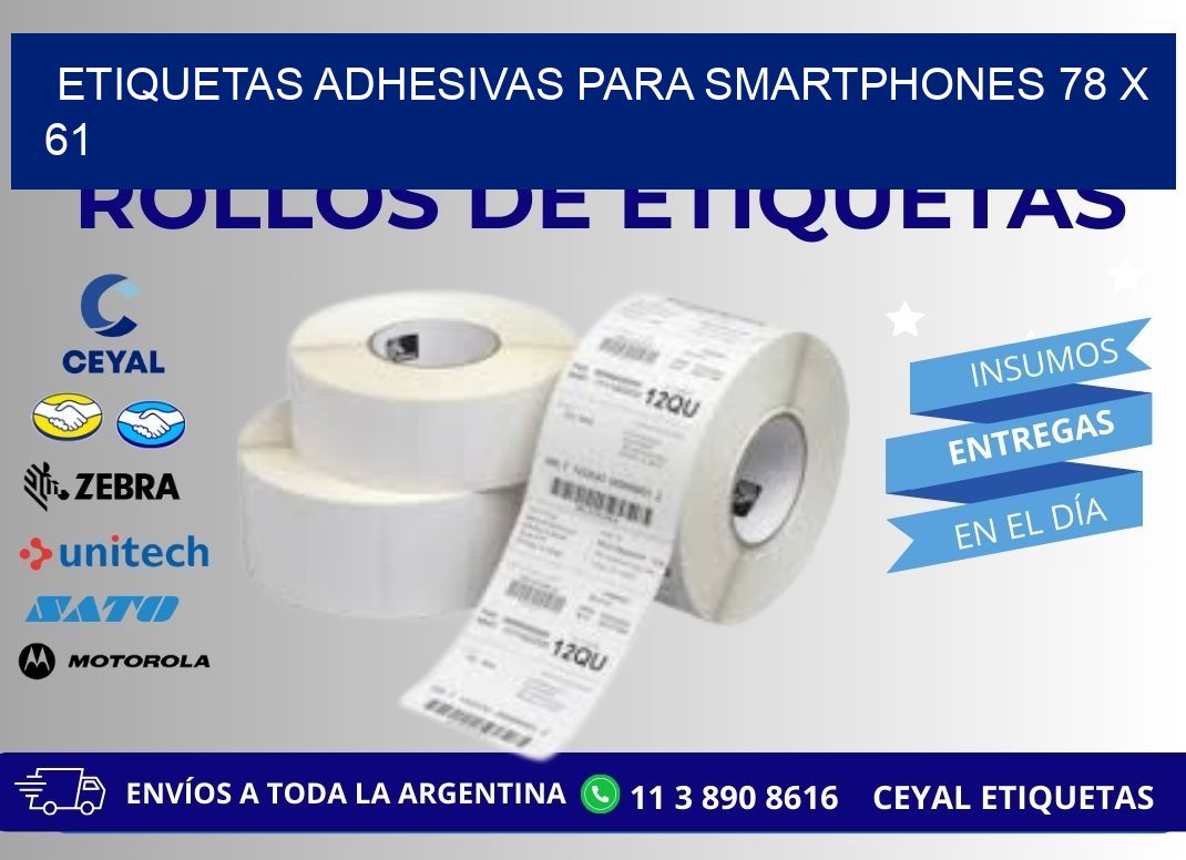 ETIQUETAS ADHESIVAS PARA SMARTPHONES 78 x 61