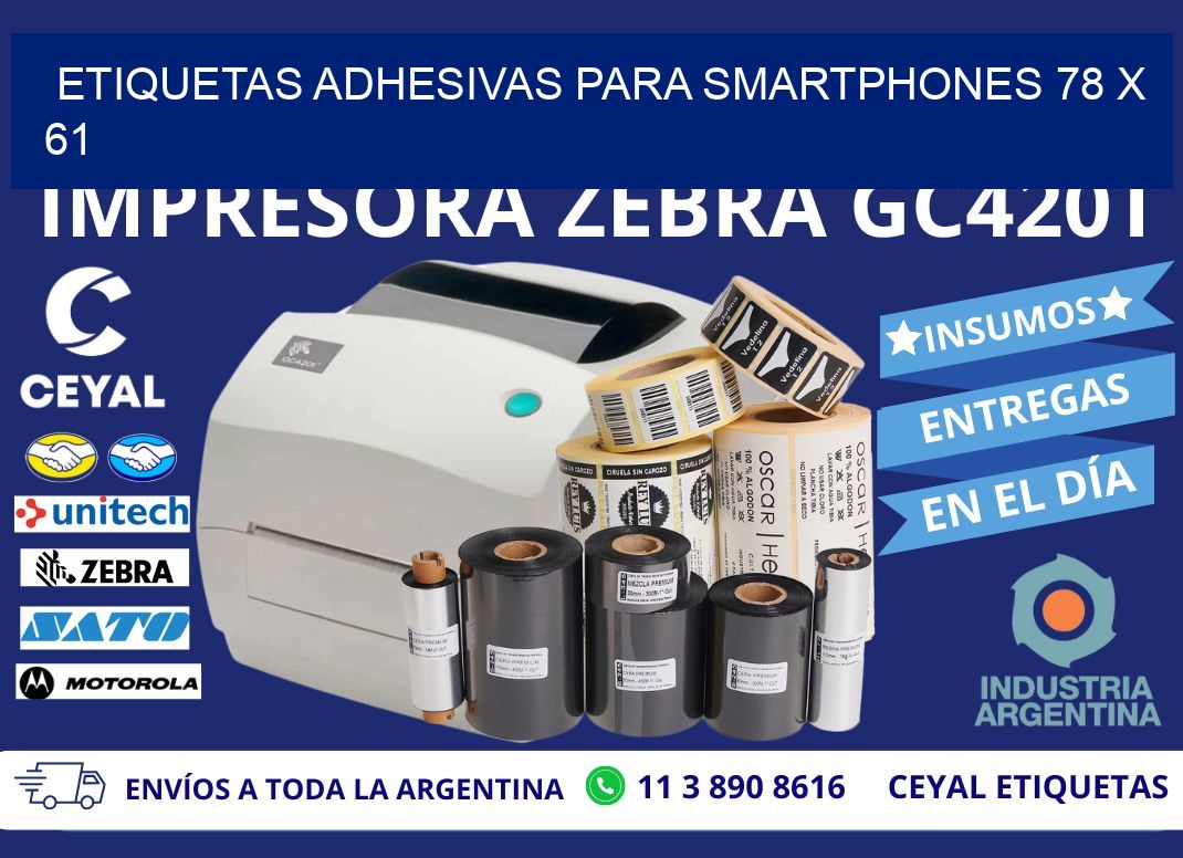 ETIQUETAS ADHESIVAS PARA SMARTPHONES 78 x 61