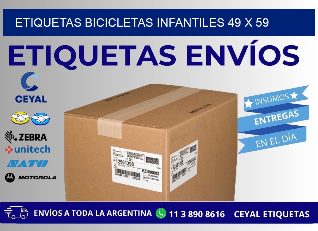 ETIQUETAS BICICLETAS INFANTILES 49 x 59