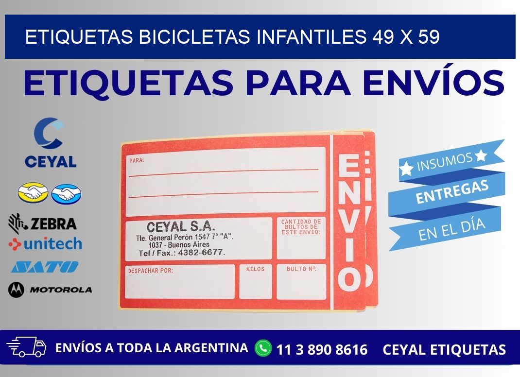 ETIQUETAS BICICLETAS INFANTILES 49 x 59