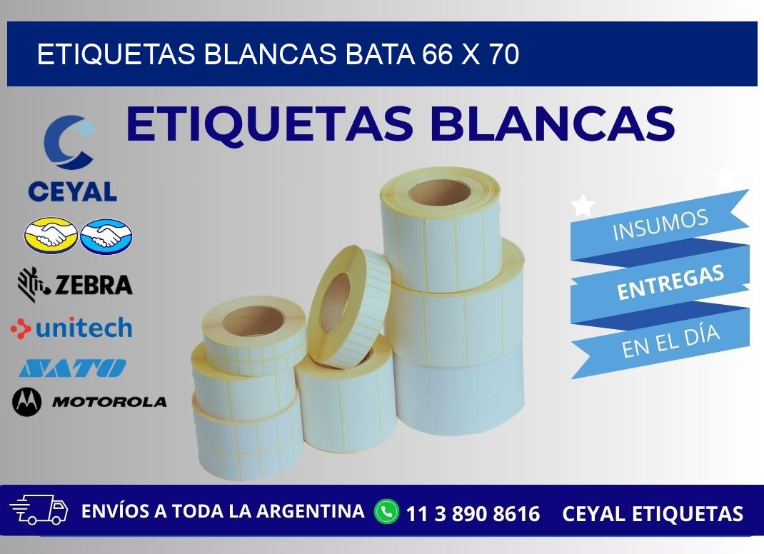 ETIQUETAS BLANCAS BATA 66 x 70