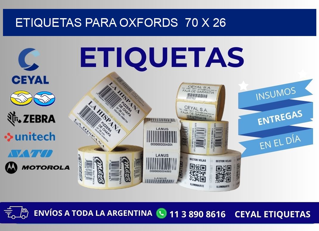 ETIQUETAS PARA OXFORDS  70 x 26