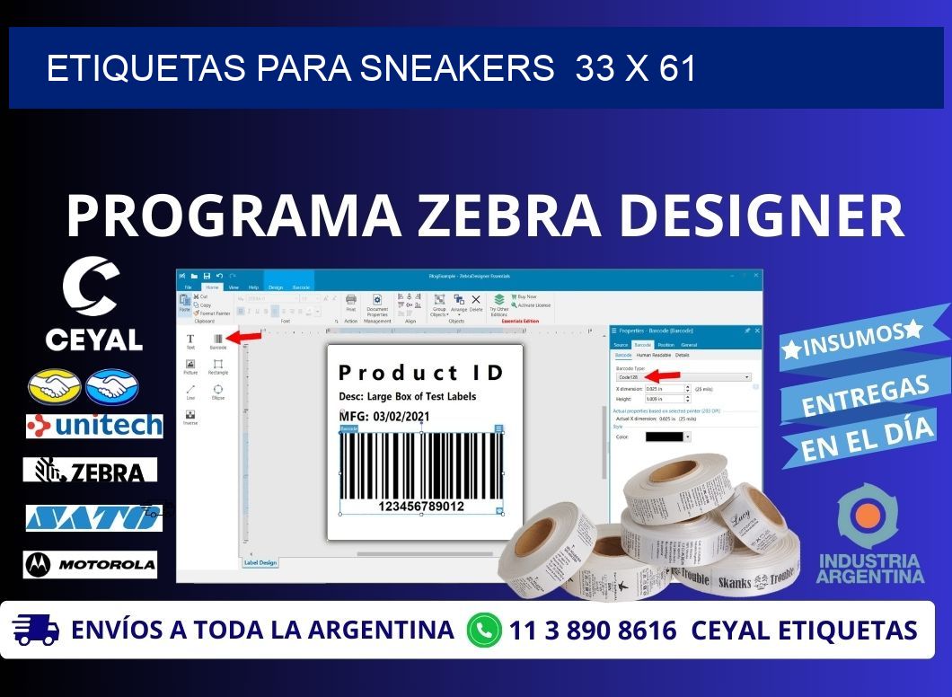 ETIQUETAS PARA SNEAKERS  33 x 61