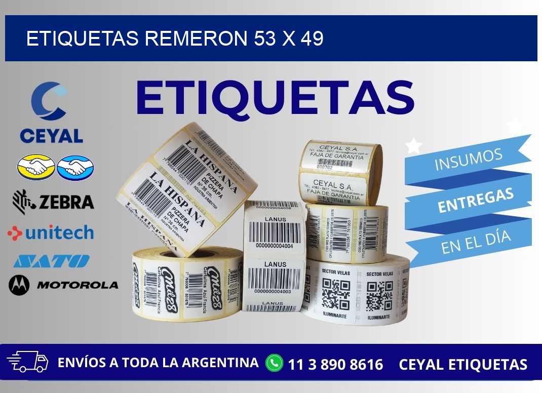 ETIQUETAS REMERON 53 x 49