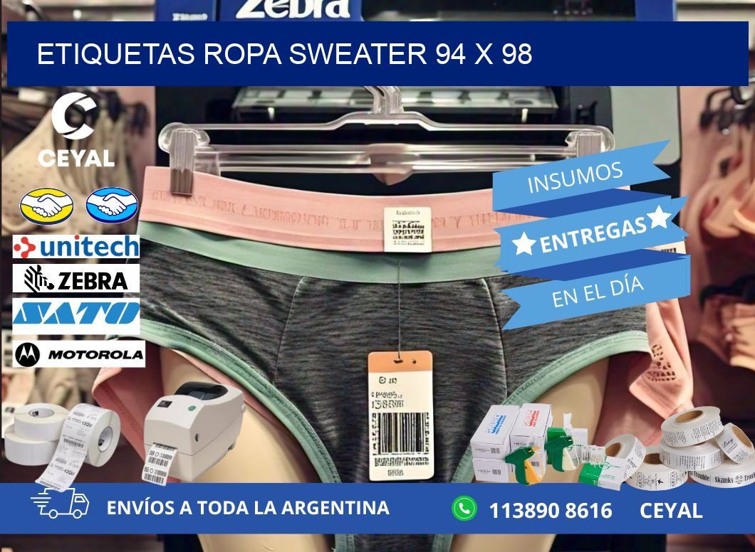 ETIQUETAS ROPA SWEATER 94 x 98