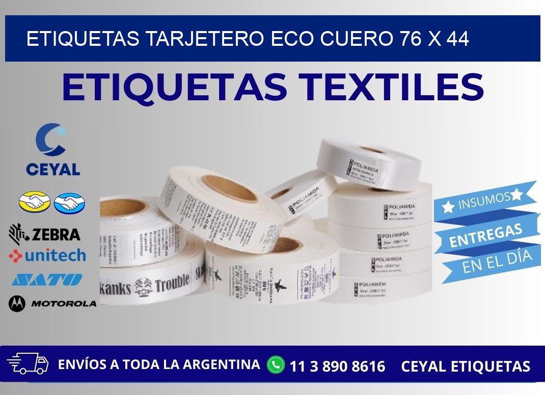 ETIQUETAS TARJETERO ECO CUERO 76 x 44