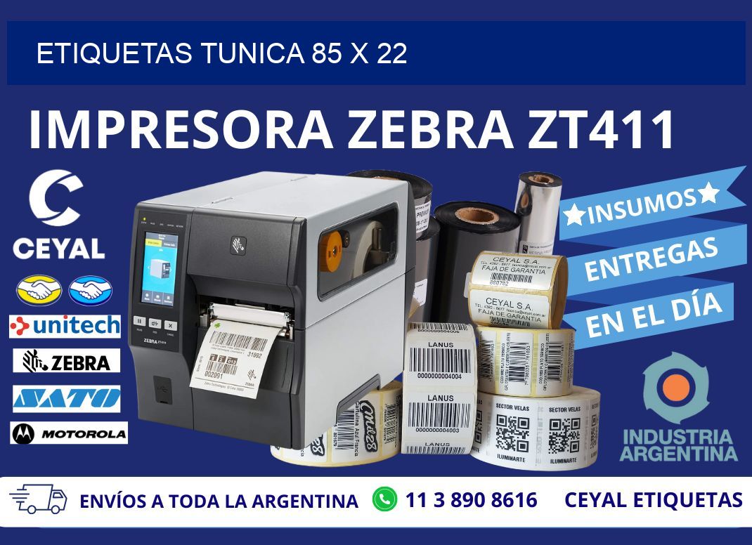 ETIQUETAS TUNICA 85 x 22