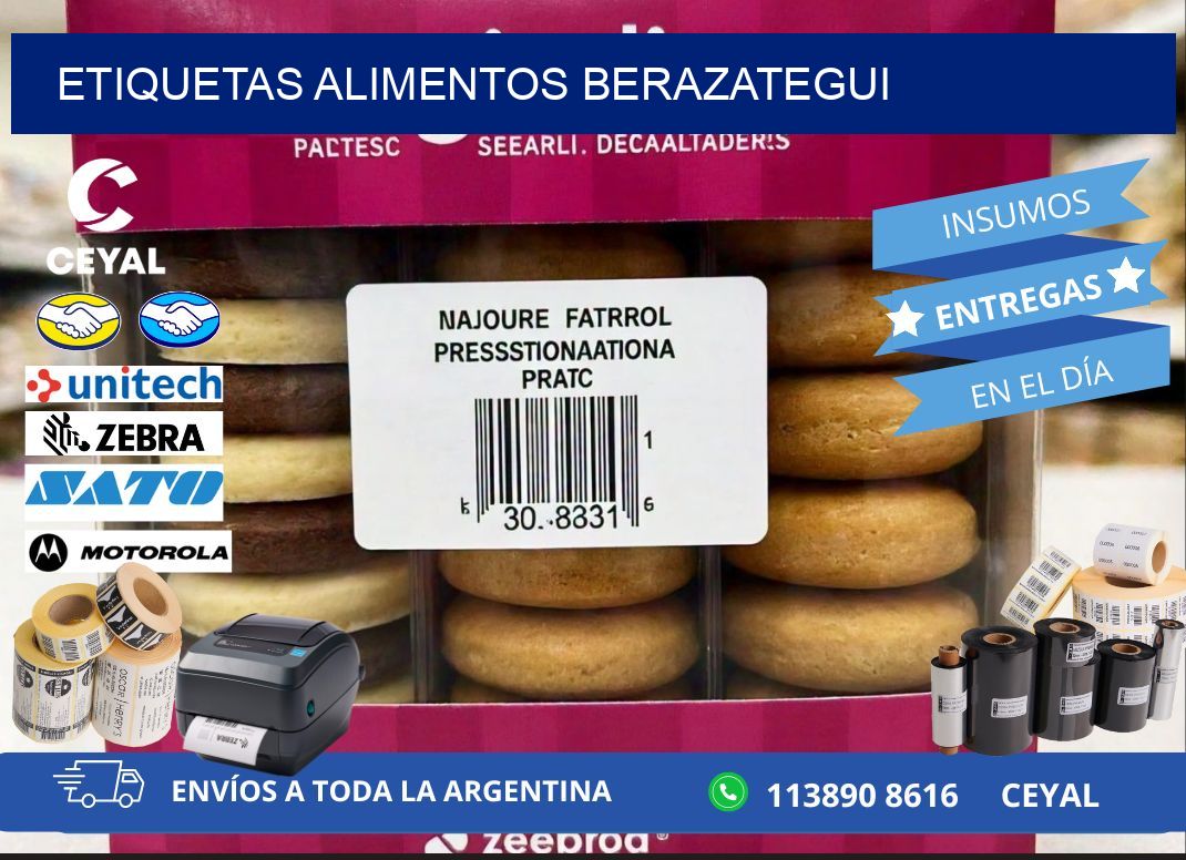 Etiquetas alimentos Berazategui