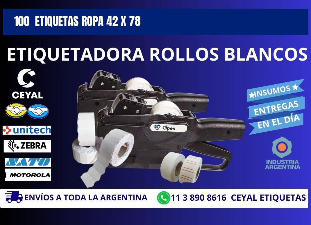 100  ETIQUETAS ROPA 42 x 78