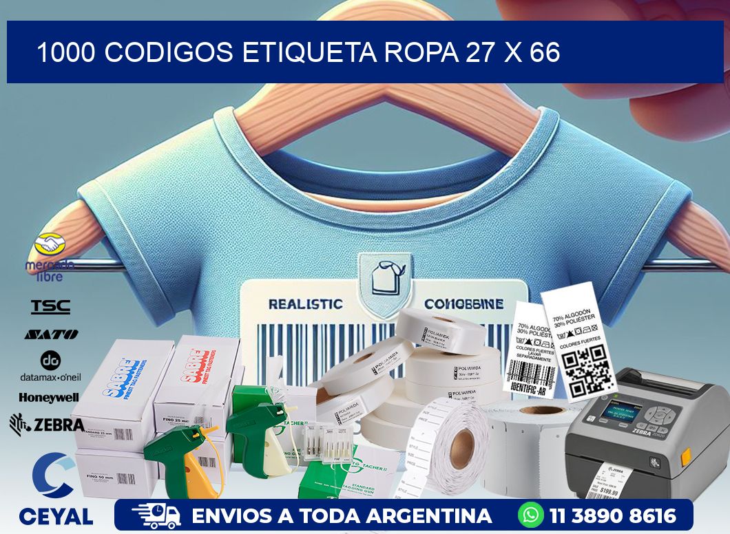 1000 CODIGOS ETIQUETA ROPA 27 x 66