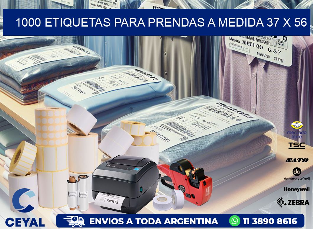 1000 ETIQUETAS PARA PRENDAS A MEDIDA 37 x 56