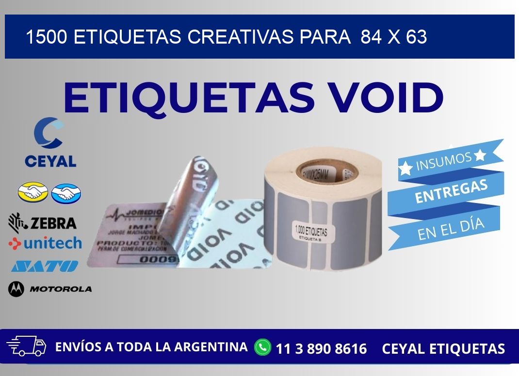 1500 ETIQUETAS CREATIVAS PARA  84 x 63