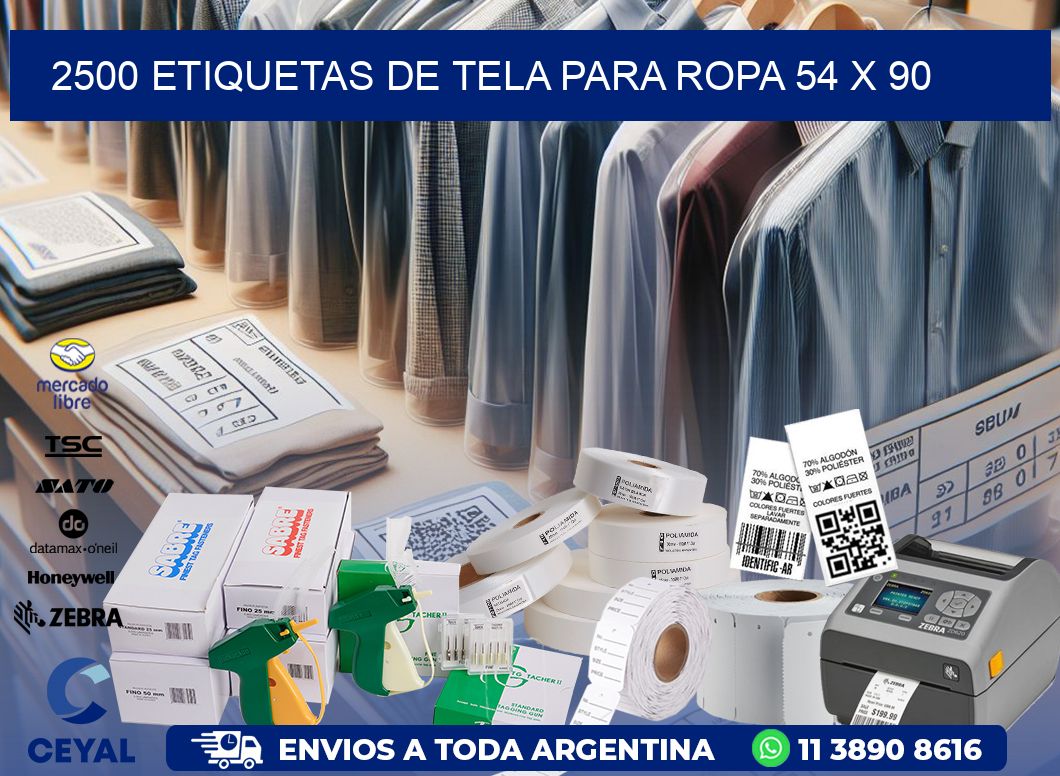 2500 ETIQUETAS DE TELA PARA ROPA 54 x 90