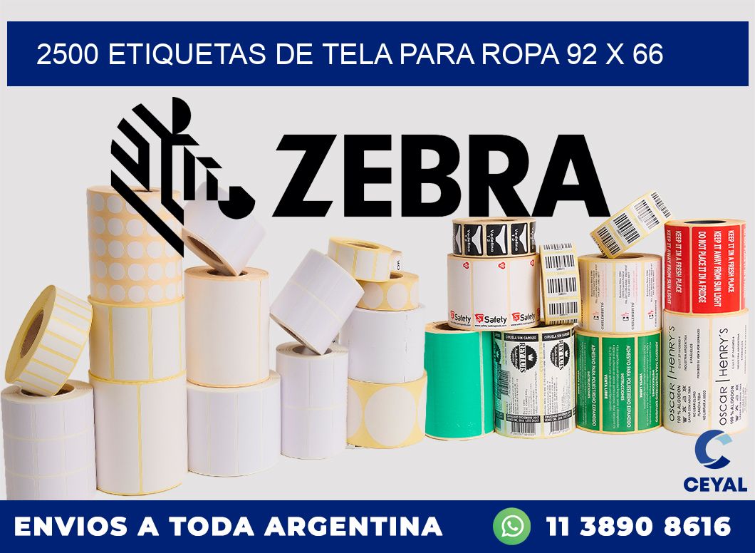 2500 ETIQUETAS DE TELA PARA ROPA 92 x 66