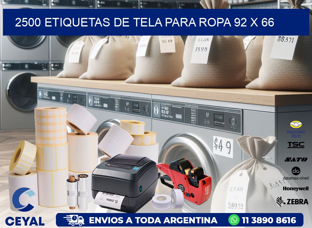 2500 ETIQUETAS DE TELA PARA ROPA 92 x 66