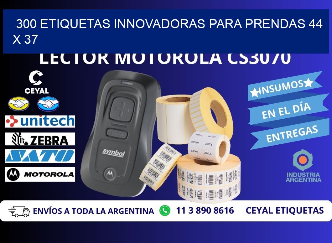 300 ETIQUETAS INNOVADORAS PARA PRENDAS 44 x 37