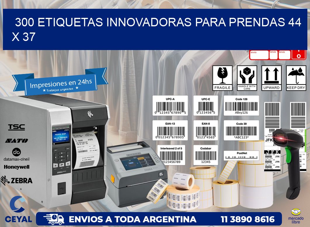 300 ETIQUETAS INNOVADORAS PARA PRENDAS 44 x 37