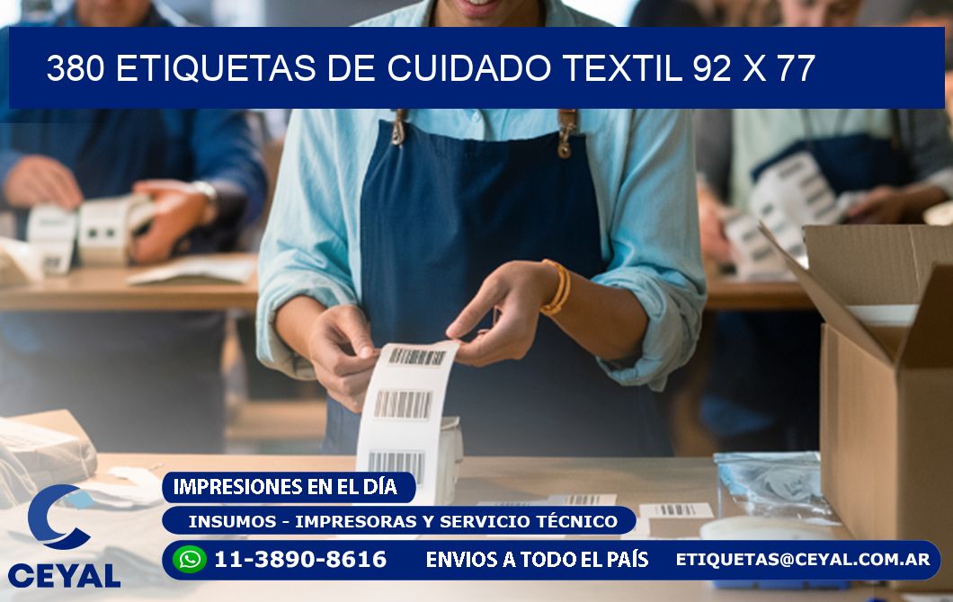 380 ETIQUETAS DE CUIDADO TEXTIL 92 x 77