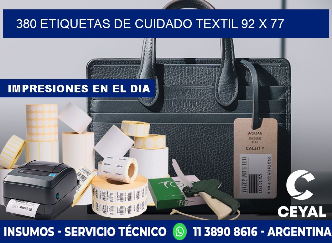 380 ETIQUETAS DE CUIDADO TEXTIL 92 x 77