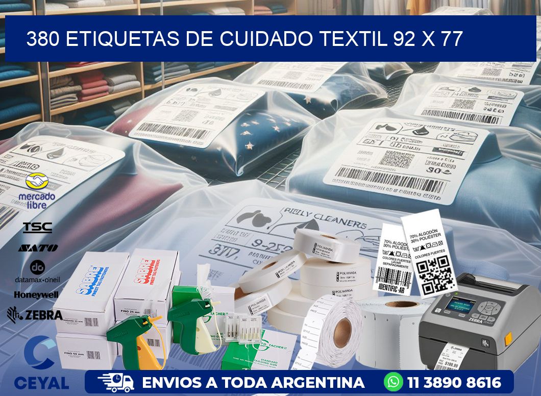 380 ETIQUETAS DE CUIDADO TEXTIL 92 x 77