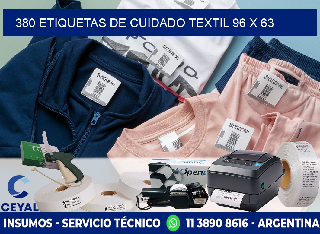 380 ETIQUETAS DE CUIDADO TEXTIL 96 x 63