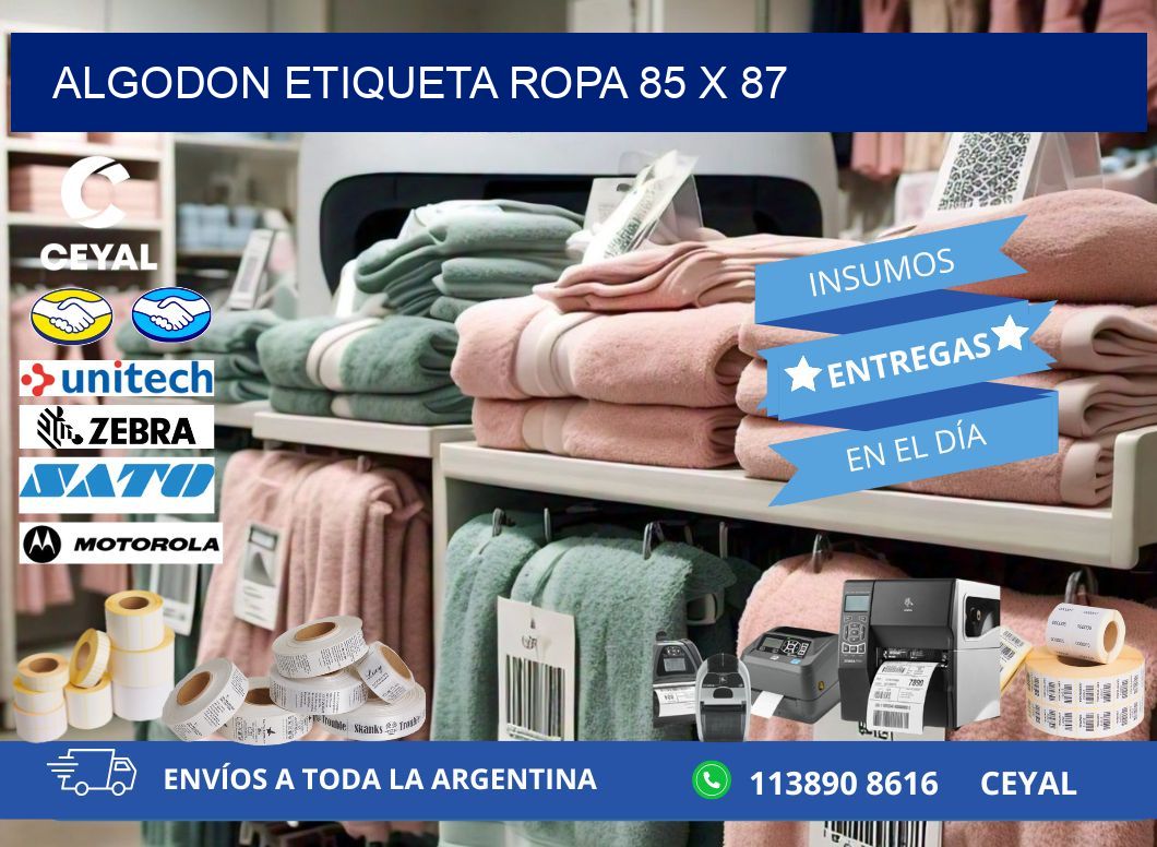 ALGODON ETIQUETA ROPA 85 x 87