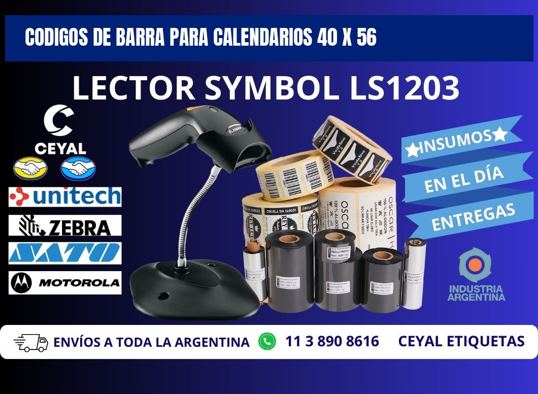 CODIGOS DE BARRA PARA CALENDARIOS 40 x 56