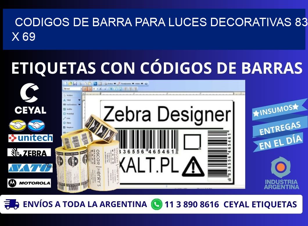 CODIGOS DE BARRA PARA LUCES DECORATIVAS 83 x 69